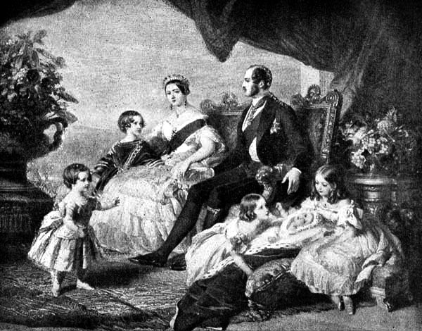 print from Details about   Queen Victoria flanked by the Prince and Princess of Whales in 1883 
