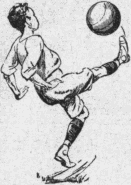 Advert: Boy attempting overhead kick of football