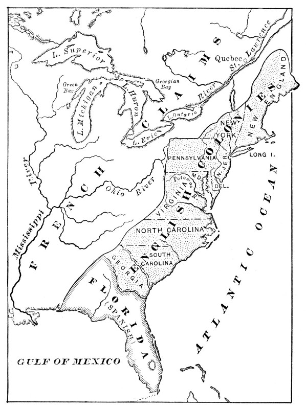The English Colonies and the French Claims in 1754.