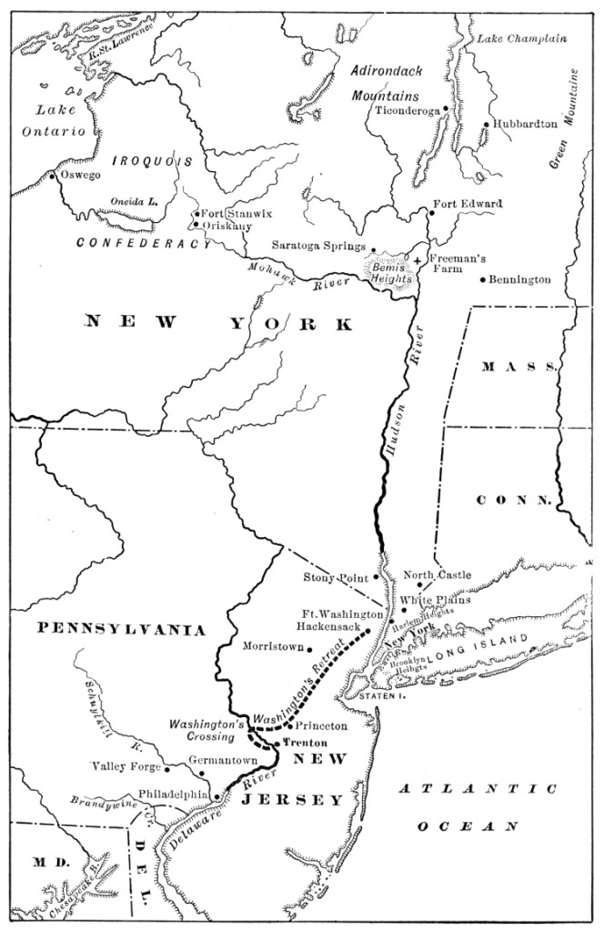 Map Illustrating the Struggle for the Hudson River and the Middle States.