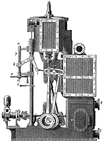 Compound Marine Engine, Side Elevation