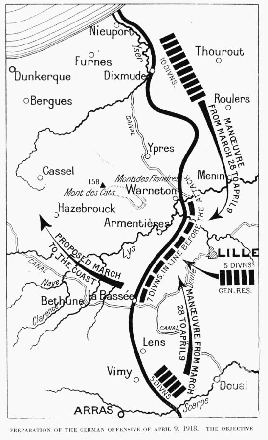 PREPARATION OF THE GERMAN OFFENSIVE OF APRIL 9, 1918. THE OBJECTIVE