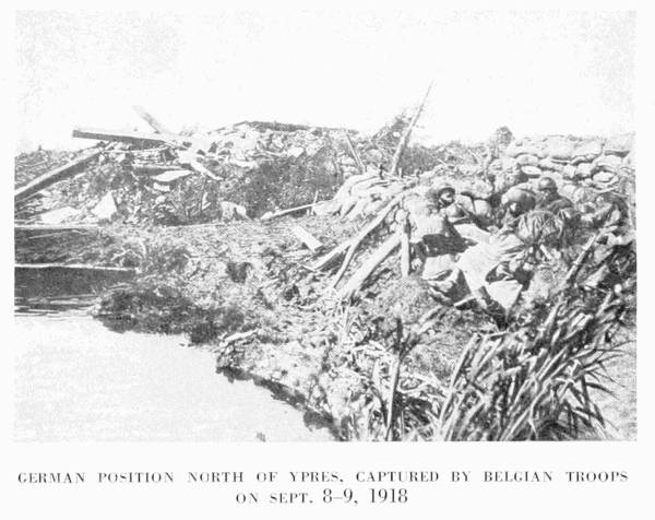 GERMAN POSITION NORTH OF YPRES, CAPTURED BY BELGIAN TROOPS
ON SEPT. 8—9, 1918