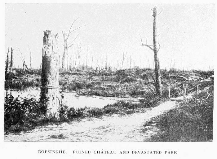 BOESINGHE. RUINED CHÂTEAU AND DEVASTATED PARK