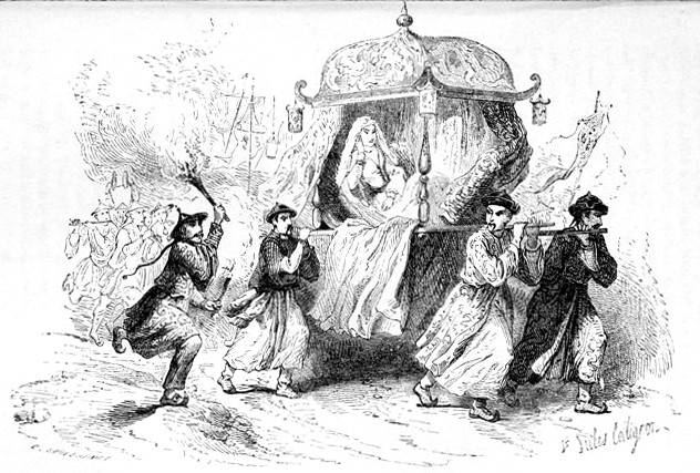 The lady Yang carried off in the Palanquin, p. 122.