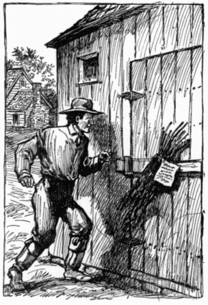 Derr found a bundle of switches and a crude note on his
tobacco barn door.