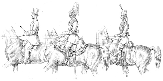 Three examples of riding styles