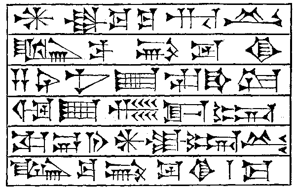 Specimen of Cuneiform Writing.