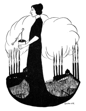 (caricature of Lola Ridge)