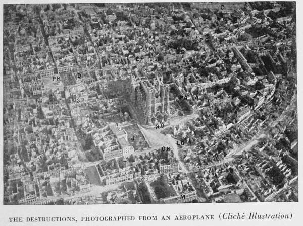 THE DESTRUCTIONS, PHOTOGRAPHED FROM AN AEROPLANE (Cliché Illustration)