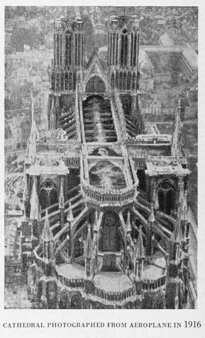 THE CATHEDRAL PHOTOGRAPHED FROM AEROPLANE IN 1916