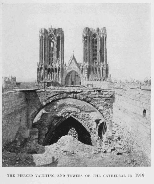 THE PIERCED VAULTING AND TOWERS OF THE CATHEDRAL IN 1919
