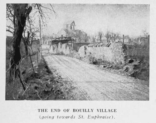 THE END OF BOUILLY VILLAGE
(going towards St. Euphraise).