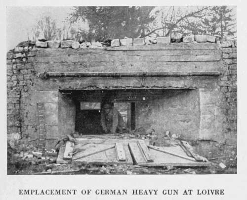 EMPLACEMENT OF GERMAN HEAVY GUN AT LOIVRE