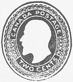 2 cents "King's Head" envelope stamp design, 1905.