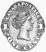 1 cent newspaper wrapper stamp design, 1875.