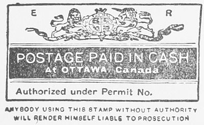 Official stamp for cash pre-payment, 1903.