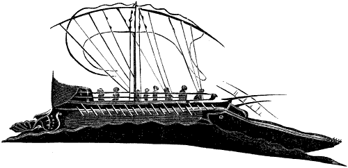 Ancient rowing and sailing boat