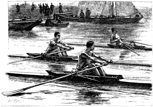 Three scullers too close together