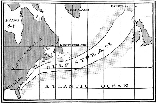 DIAGRAM SHOWING THE COURSE OF THE GULF STREAM.