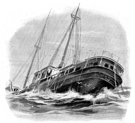 THE "CITY OF SAVANNAH," WRECKED IN THE GREAT STORMS OF
1893.