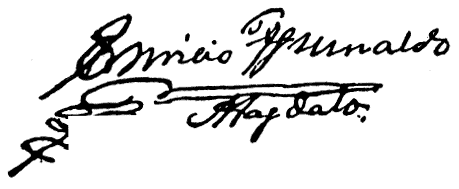 Signature of Aguinaldo.
