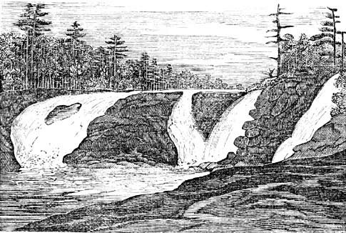 A waterfall and river