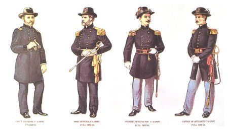 U.S. Army Uniforms (LIEUT. GENERAL; BRIG. GENERAL; COLONEL OF INFANTRY; CAPTAIN OF ARTILLERY)