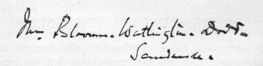 handwritten "Mrs. Bloomer-Watlington-Dodd"