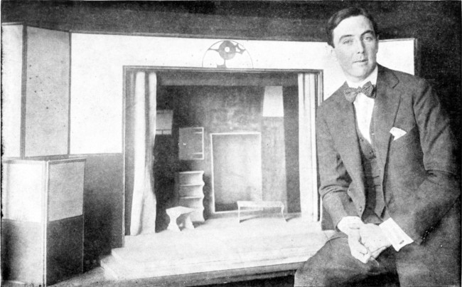 Stuart Walker with the Working Model of his Portmanteau
Theatre