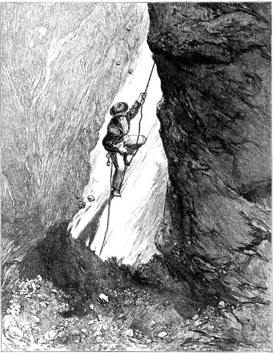 Illustration: The chimney (on the South-West ridge of the Matterhorn)