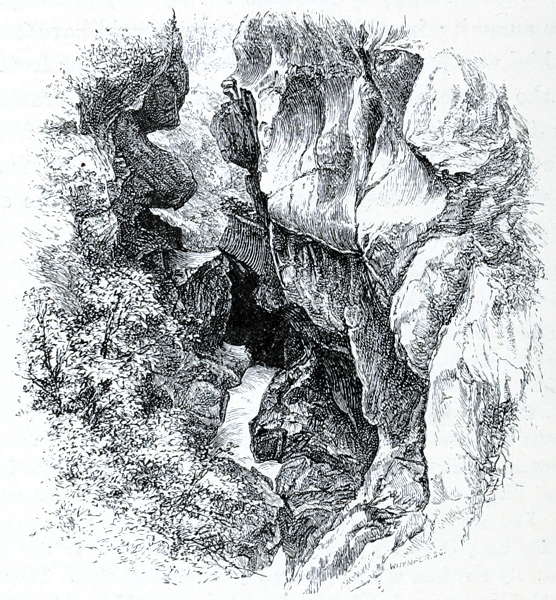 Illustration: Water-worn rocks in the gorge below the Gorner Glacier