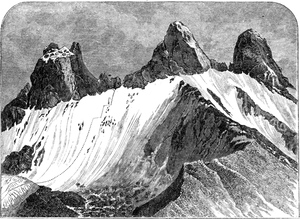 Illustration: The Aiguilles d’Arve, from above the chalets of Rieu Blanc