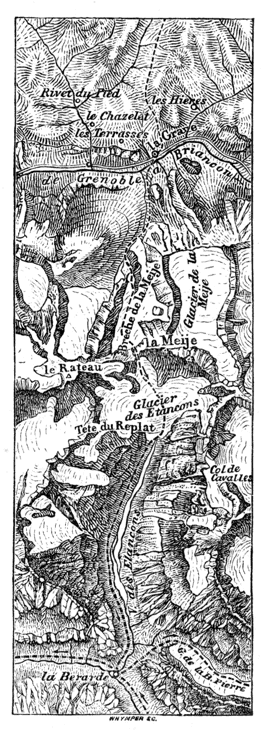 Illustration: Map of the Brèche de la Meije, etc.