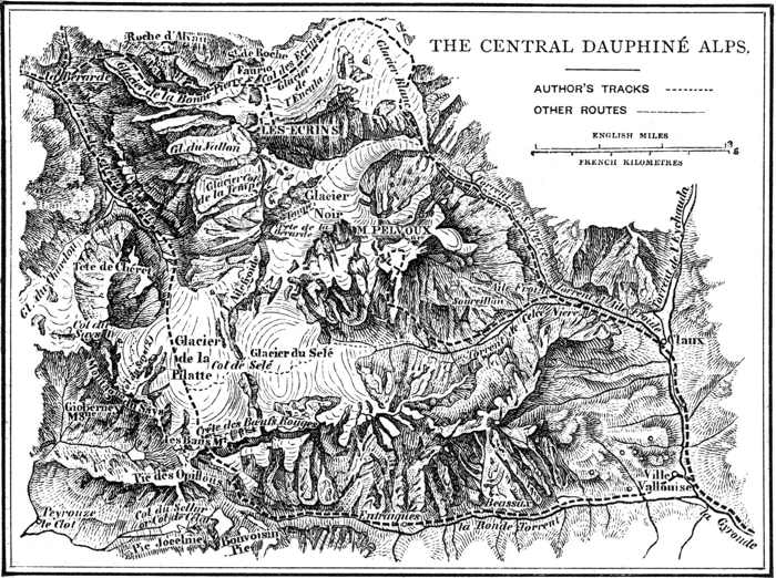 Illustration: Map of the central Dauphiné Alps