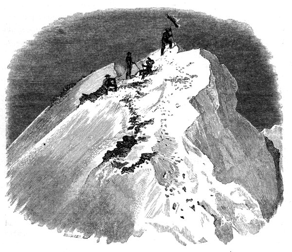 Illustration: The summit of the Matterhorn in 1865 (Northern end)