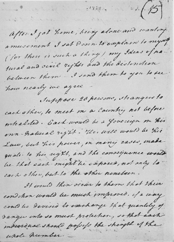 A PAGE OF JEFFERSON'S REFLECTIONS ON THE
ARTICLES OF CONFEDERATION