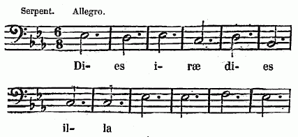 notation musicale: Serpent. Allegro.