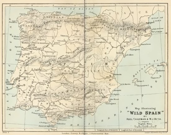 Map illustrating
"Wild Spain"
BY
Abel Chapman & W. J. Buck.