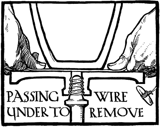 PASSING WIRE UNDER TO REMOVE.