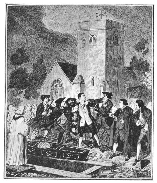 JONATHAN WILD SEIZING JACK SHEPPARD AT HIS
MOTHER'S GRAVE IN WILLESDEN CHURCHYARD.

From "Jack Sheppard," 1839.