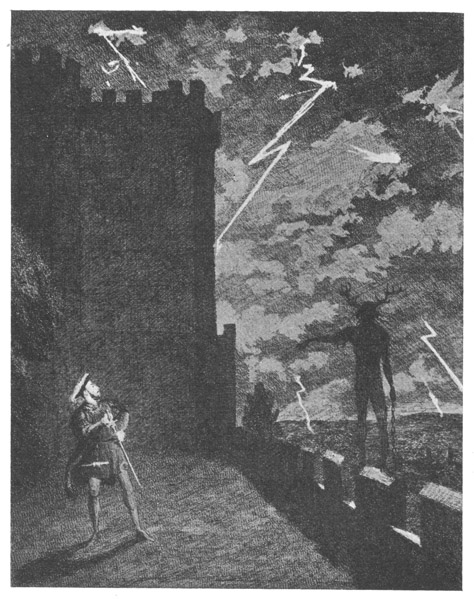 HERNE THE HUNTER APPEARING TO HENRY VIII.
("Windsor Castle"). From "Ainsworth's Magazine," vol. iii., 1843.