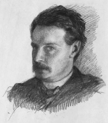 Pencil-drawn portrait of William James by himself about
1866