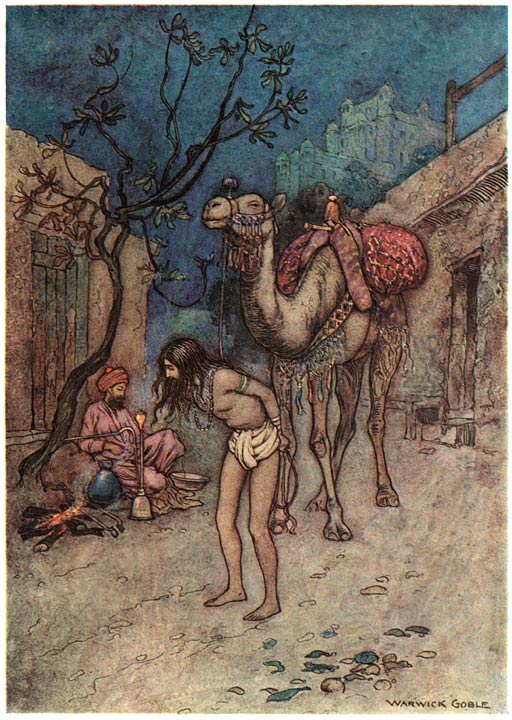 “The camel-driver alighted, tied the camel to a tree on the spot, and began smoking”
