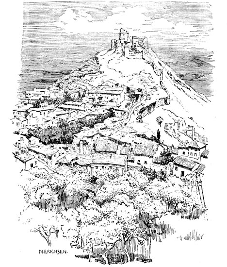 THE EASTERN SLOPE OF ASSISI WITH THE CASTLE, FROM THE
PORTA CAPPUCCINI