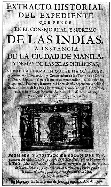 Title-page of Extracto historial (Madrid, 1736)