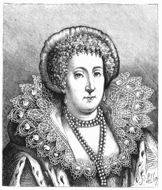 Countess of Pembroke. "Sidney's Sister, Pembroke's
Mother." By NICHOLAS HILLIARD (?). From a rare Engraving.