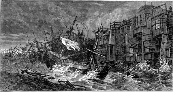 THE STORM IN THE THAMES AT WAPPING