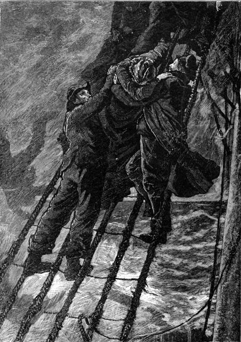 SURVIVORS RESCUED FROM THE RIGGING OF A WRECK