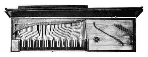 Fretted clavichord: 43. Plan view.